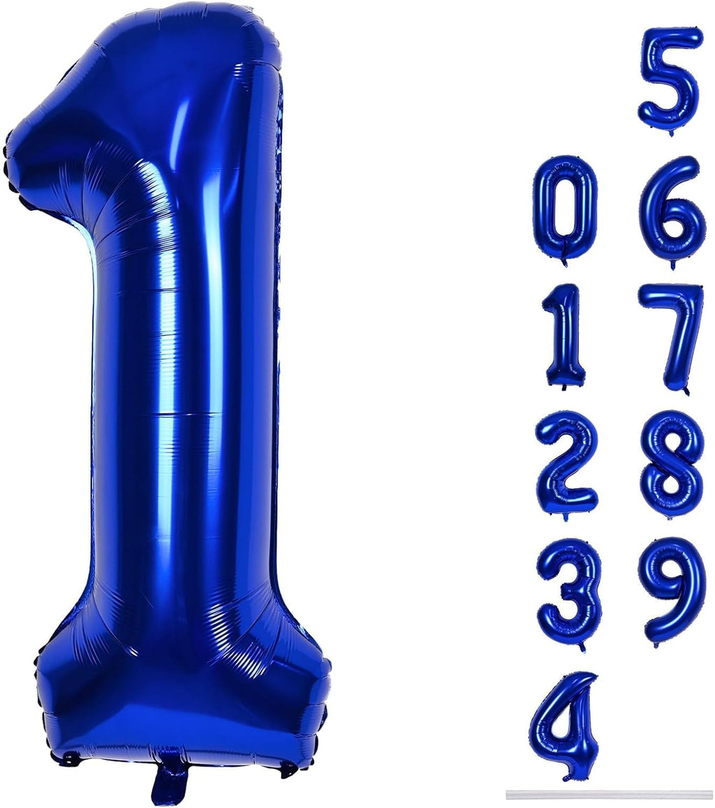 Number 1 Balloons by [Brand Name] - 40 In Navy Blue Foil Helium Balloons for 1st & 10th Birthday Celebrations