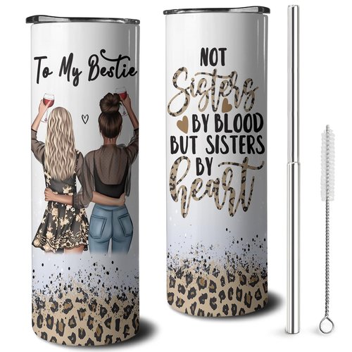 thmasamwr Best Friend Skinny Tumbler With Straw and Lid, Stainless Steel 20oz Insulated Besties Coffee Travel Mug, Christmas Gifts Cups for Best Friends