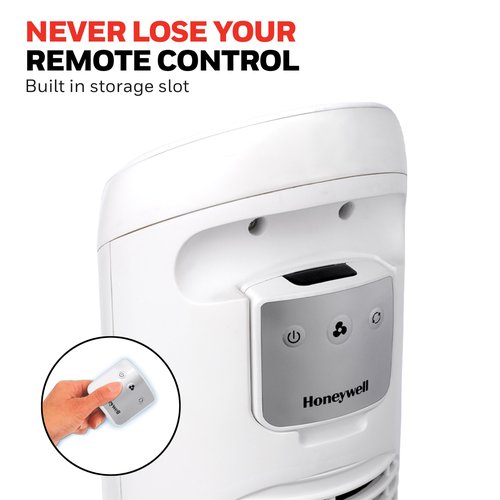 Honeywell QuietSet Whole Room Oscillating Tower filter Fan with Remote, White, HYF260