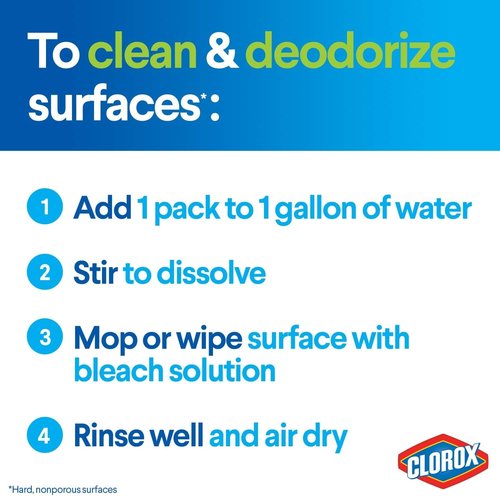 Clorox Zero Splash Bleach Packs - Convenient Laundry Pods for Stain Removal | 4 Count