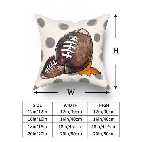 Fall Pillow Covers 18x18 Inch Fall Football Pumpkin Maple Leaf Polyester Decorative Throw Pillow Case Autumn Thankful Polka Dot Cushion Cover Set of 2 Home Decor for Sofa Living Room Couch Chair