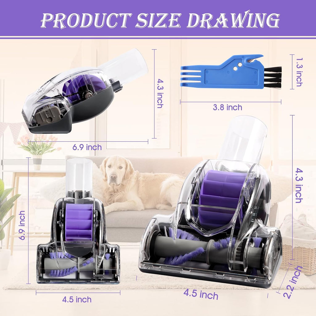 Shark Pet Hair Power Brush Tool - Upgraded Attachment for Navigator Lift-Away Vacuums | Purple