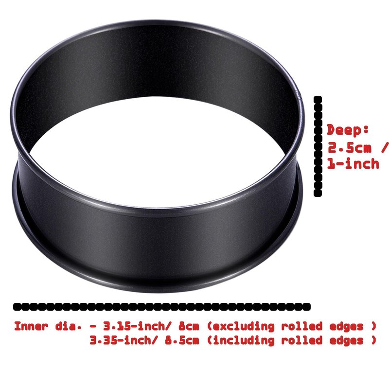 DATANYA 12Packs Crumpet Rings NONSTICK English Muffin Rings 3.15 Inch Stainless Steel Double Rolled Tart Ring Upgraded Round Metal Baking Cooking Pastry Ring Molds for muffins, pancakes