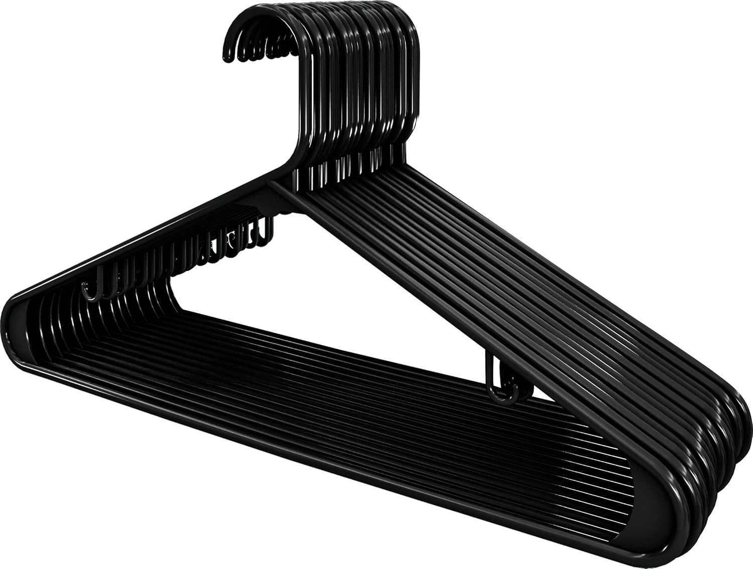 Utopia Home Plastic Hangers - Durable Space-Saving Closet Organizers - 20 Pack in Black for Shirts, Pants & Coats