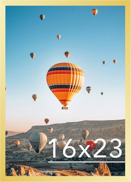 JCJMY Gold Picture Frame - 16x23 Inches for Horizontal & Vertical Wall Display | Ideal for Posters & Photos