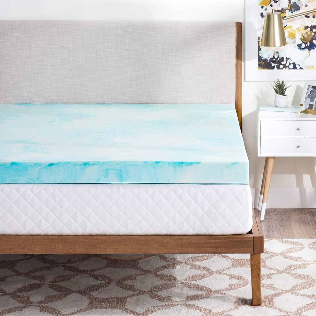 OLIXIS Gel Memory Foam Mattress Topper - 3 Inch Queen Size, Cooling & Pressure-Relieving, CertiPUR-US Certified