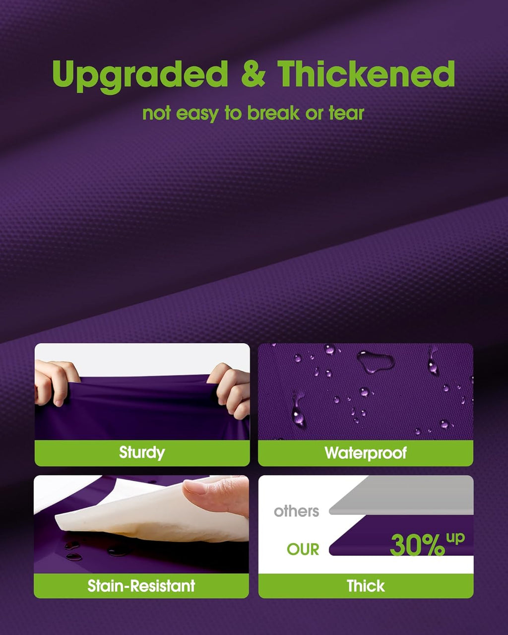 Pureegg Disposable Round Table Cloths - 84'' Leakproof & Sturdy, 8 Pack | Purple Graduation Decorations