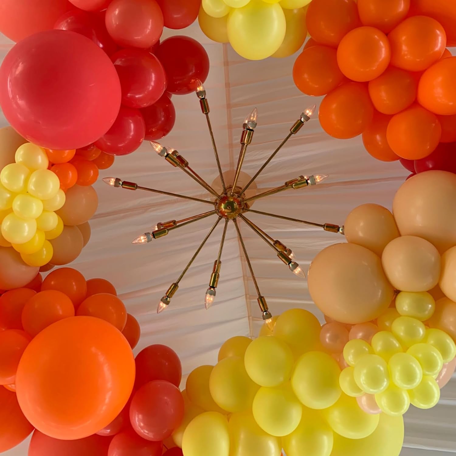 PartyWoo Yellow Balloon Garland - 100 Pcs Assorted Orange & Yellow Balloons | Perfect for Birthday & Party Decor