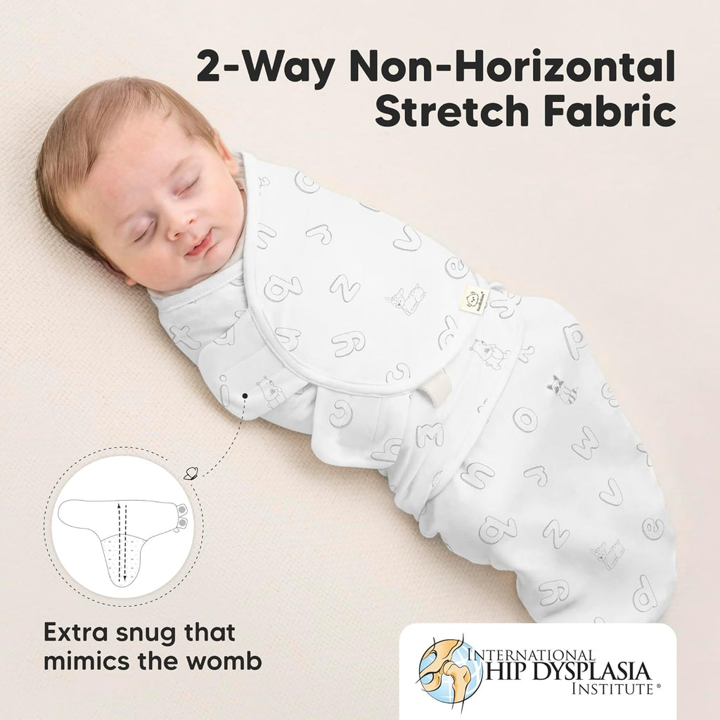 ABC Land Organic Baby Swaddle Sleep Sacks - Soft & Snug for Newborns 3-6 Months | 3-Pack in Large