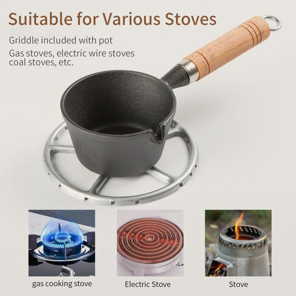 Yuecoom 4.3x2.0in Mini Frying Pan, Mini One Egg Frying Pan Cast Iron Omelette Pan Iron Solid Mini Pre Sauce Pan for Indoor Outdoor Cooking