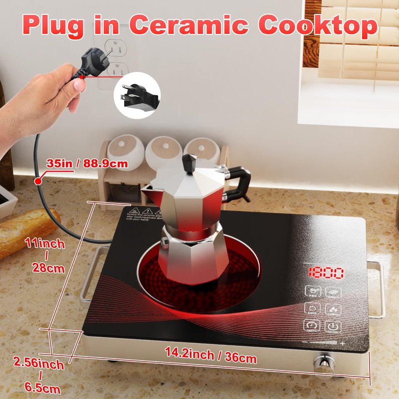 Argyolas electric burners for cooking stove cooker cocina electrical 1 hornillas parrilla eléctrica para cocinar Portable Electric Cooktop Single Burner Stove with Plug,Hot Plate Countertop1800W 110V
