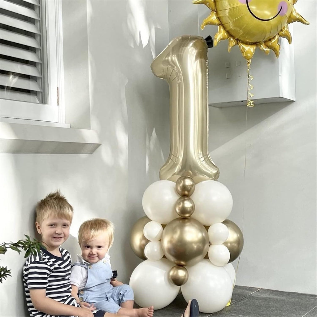 Skiennix 40" Champagne Gold Number 0 Balloon - Large Foil Helium Decoration for Birthdays & Anniversaries