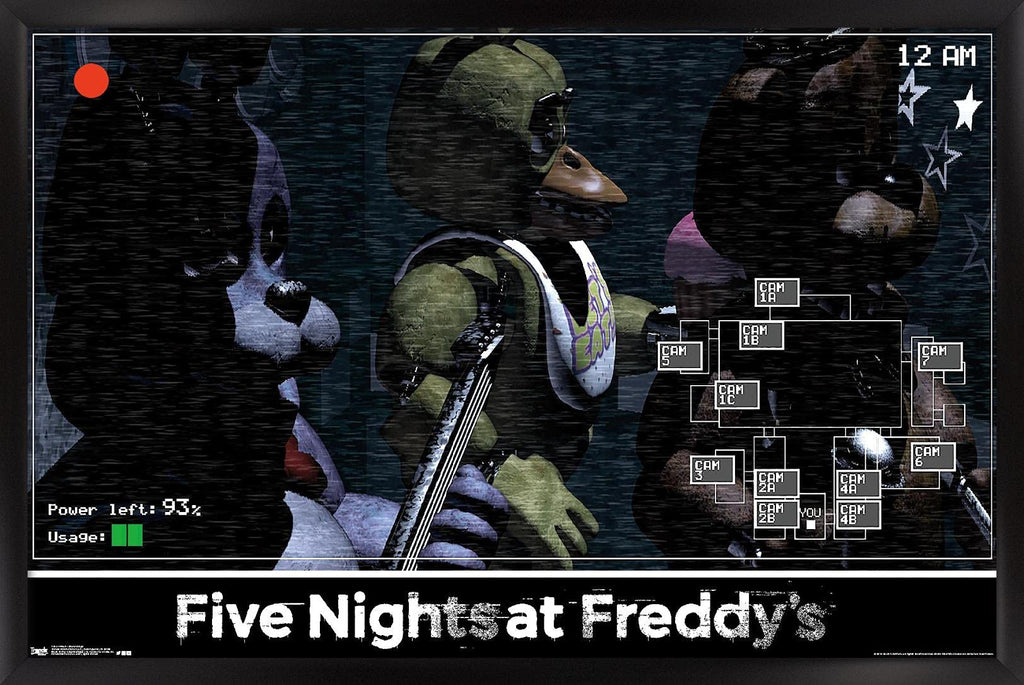 Trends International Five Nights at Freddy's - Show Stage Wall Poster, 14.725" x 22.375", Black Framed Version