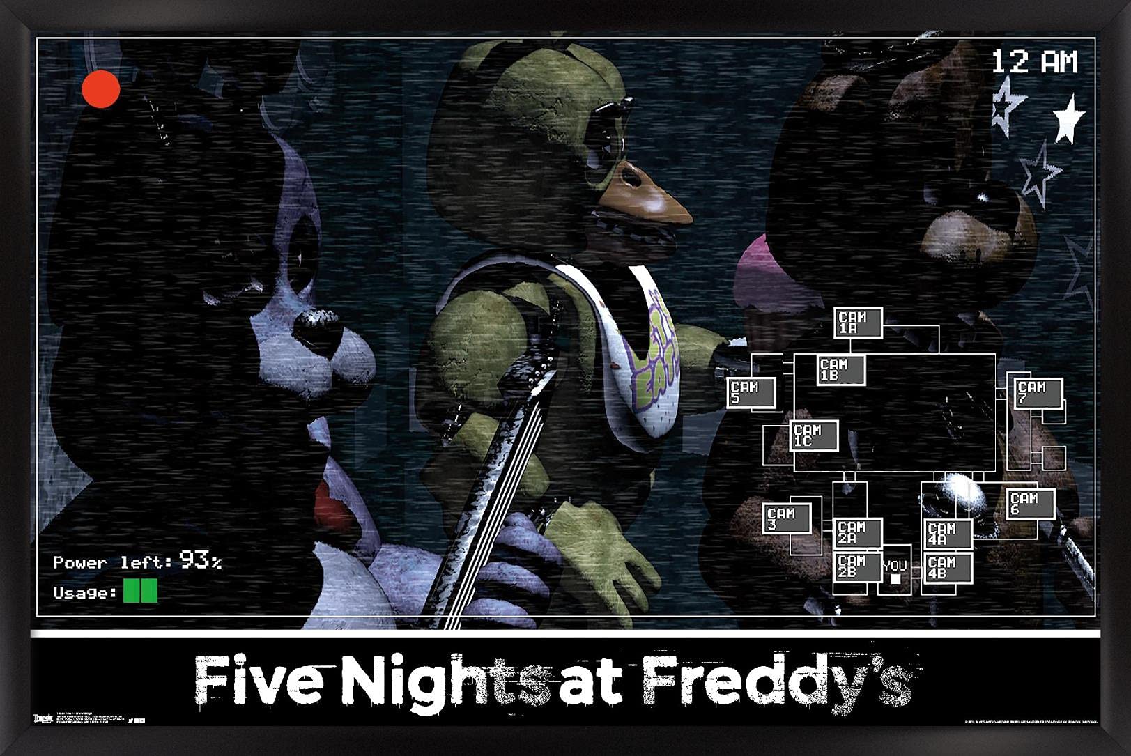 Trends International Five Nights at Freddy's - Show Stage Wall Poster, 14.725" x 22.375", Black Framed Version