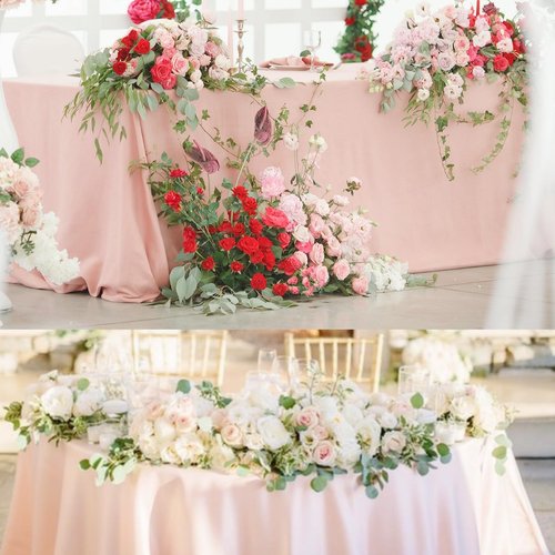 12 Pack Satin Polyester Tablecloth Rectangle Table Cloth Bright Silk Smooth Fabric Tablecloth for Wedding Banquet Event Birthday Party Anniversary Engagement Fall Tea Table Décor(57"x108",Rose Gold)