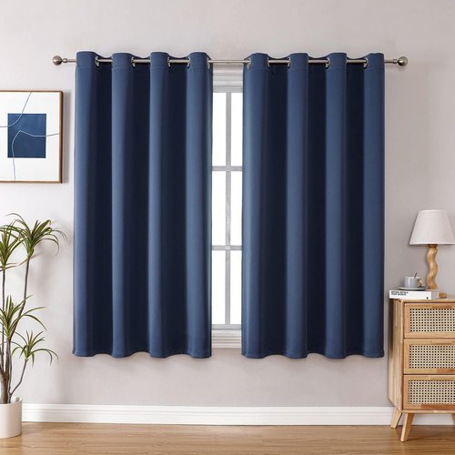 ChrisDowa Blackout Curtains - Thermal Insulated Room Darkening Panels, Stone Blue, 52W x 45L - 2 Set