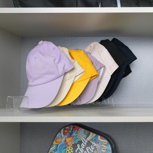 FOLLOWIN Hat Stand Organizer for Baseball Caps,Acrylic Hat Holder for Closet Countertop Display,4 Pack Baseball Caps Display and Organizer,Holds 48 Hats,Clear