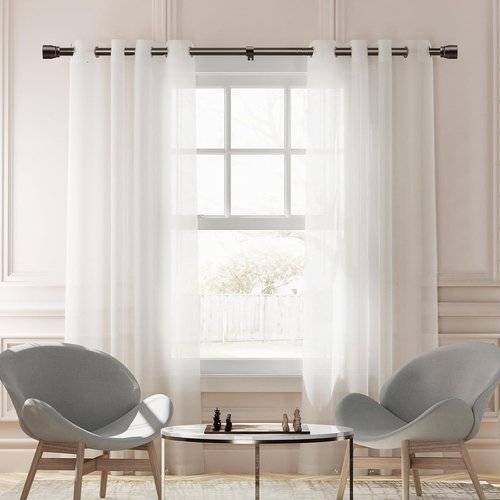 **Regine Switzerland Heavy-Duty Adjustable Brown Curtain Rod - 30 to 144 Inch for 66 to 120 Inch Windows**