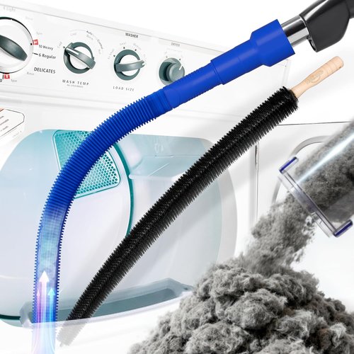 Holikme Dryer Vent Cleaner Kit - 2-Piece Lint Vacuum Attachment & Flexible Brush | Dark Blue
