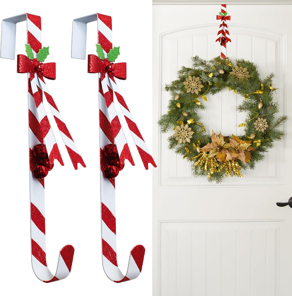 Regine Switzerland 2-Pack Wreath Hangers - Durable Metal Over-The-Door Design for Christmas Decor