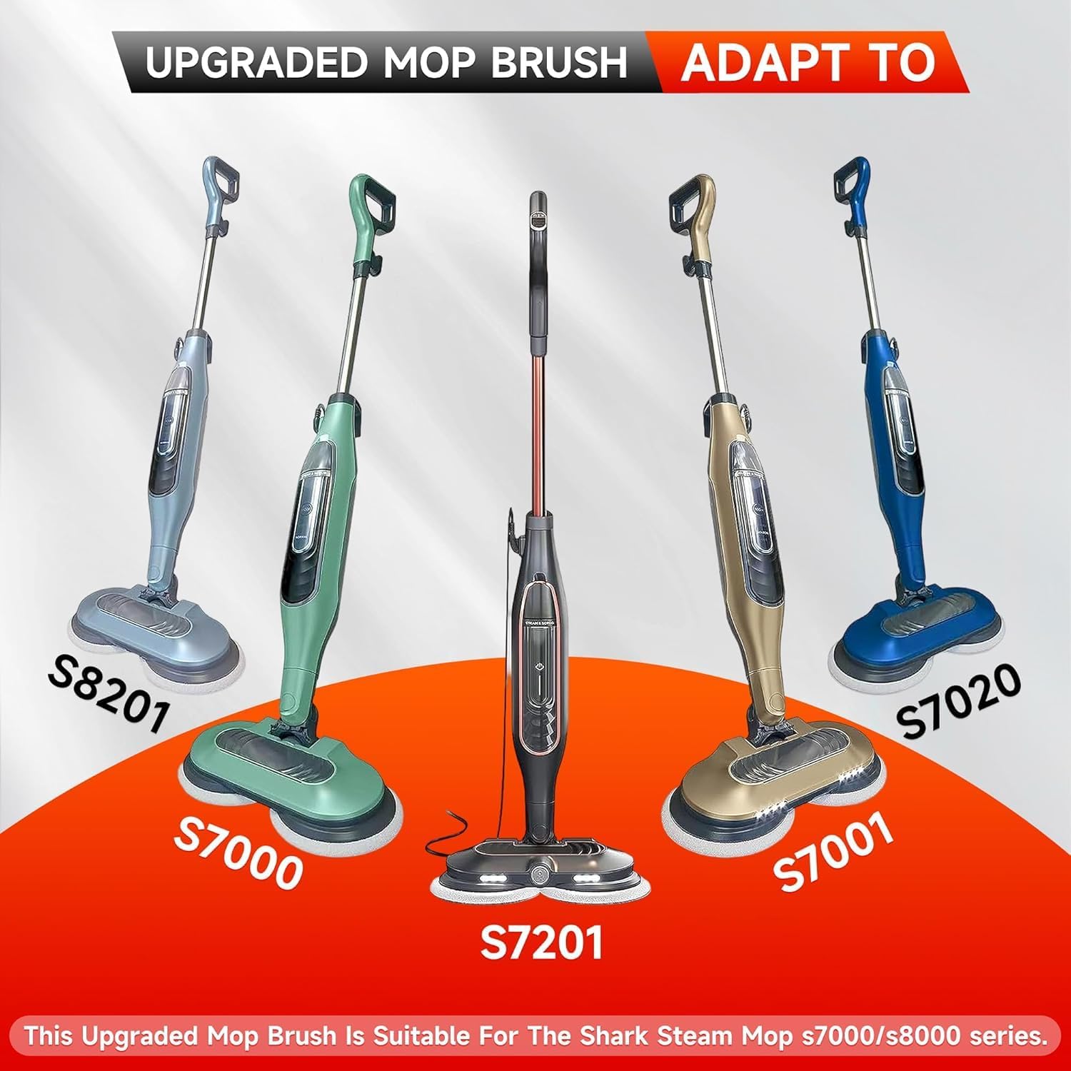 Shark Replacement Brush Heads - 4-Pack for S7000, S7001, S7020, S7005 | Abrasive Polishing Pads