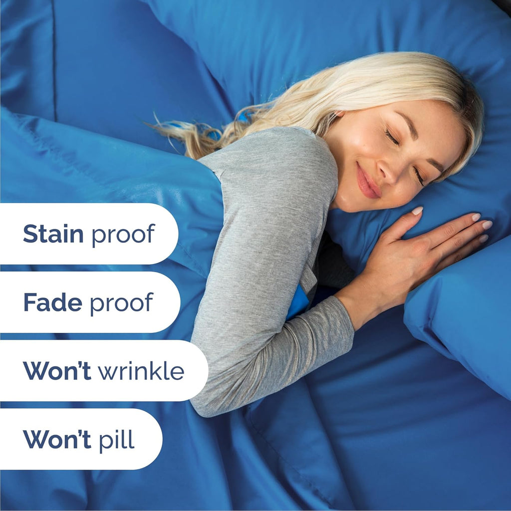 Queen Size Sheet Set by Hotel Luxury | 4-Piece Comfy, Breathable & Cooling Bedding - Deep Pockets, Soft & Wrinkle-Free - Oeko-Tex Certified, Royal Blue