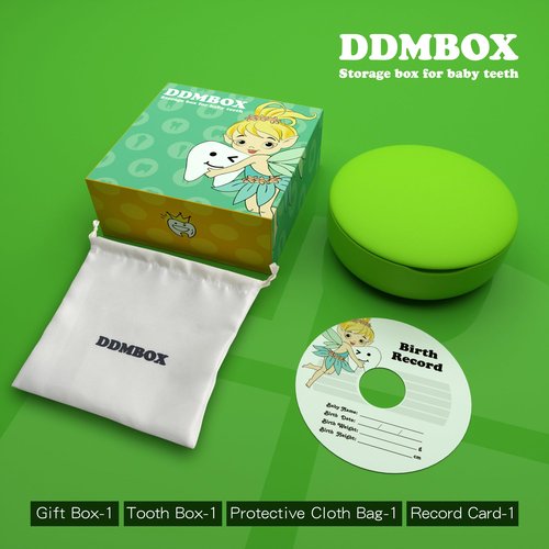 DDMBOX Modern Keepsake Box, Shell-Shaped Design, Waterproof, Sturdy, Flip Top, Green, For Storage