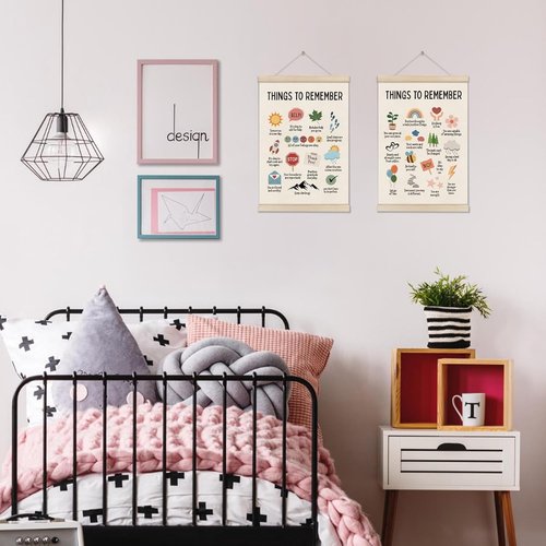DOI-LANEE Mental Health Posters - Inspirational Affirmations Wall Art | 16x12 Inch Set of 2 for Therapy Office & Bedroom