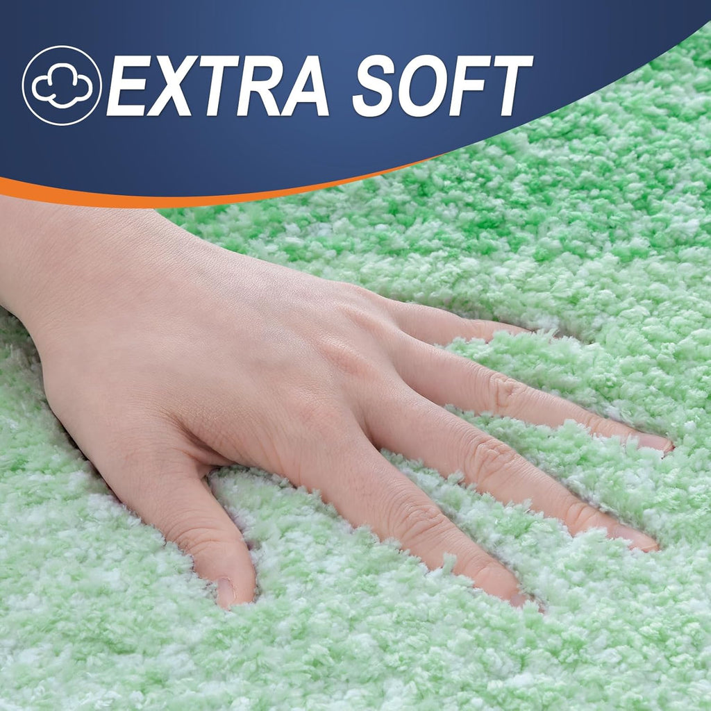 OLANLY Bathroom Runner Rug - Extra Soft Microfiber, Quick Dry, Machine Washable | 70x24, Green