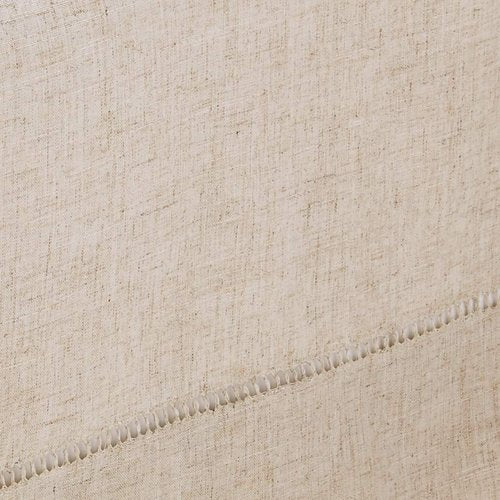 Fennco Styles Handmade Hemstitch Design Natural Tablecloth. One Piece (80" Square)
