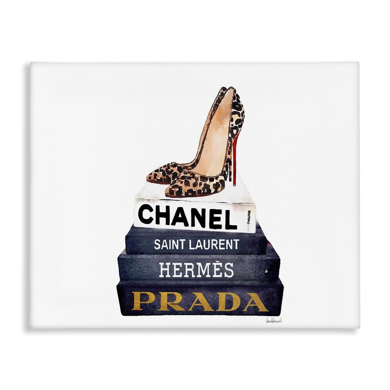 Stupell Industries 'Glam Fashion Book Set', Canvas Art, 48 x 36 Inches, Easy to Hang and Sturdy, Made in USA, by Amanda Greenwood