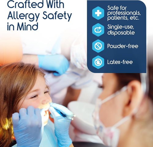 Inspire Nitrile-Vinyl Blend Exam Gloves - Disposable, Latex-Free, Medical-Grade, Multipurpose Use