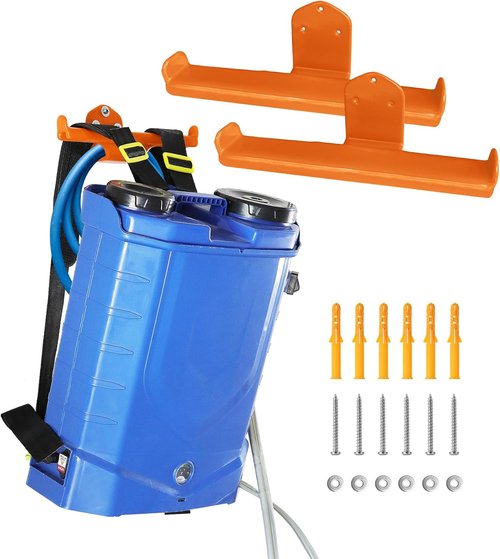 Heavy Duty Backpack Leaf Blower Hanger - 2 Pack Wall Mount for Sprayers & Chainsaws | Garage Storage Solution
