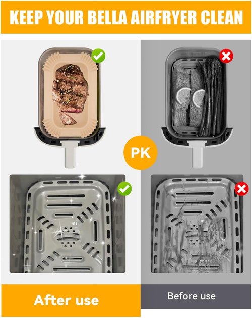 Bella 130PC Air Fryer Paper Liners - Non-Stick, Food-Grade Parchment for 4Qt Slim Air Fryer