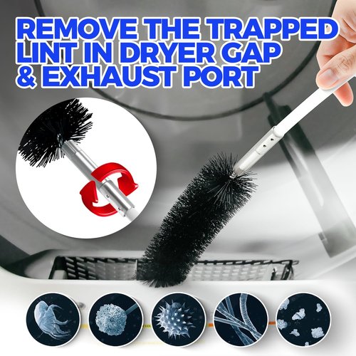 Holikme Dryer Vent Cleaner Kit - 30 Feet Flexible Lint Brush with Drill Attachment - Easy Cleaning Tool