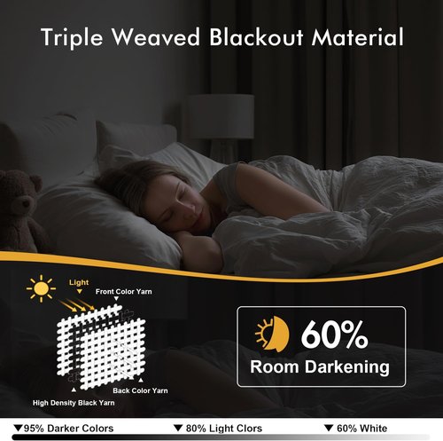 MIULEE Birch Blackout Curtains - Thermal Insulated Room Darkening Drapes | 84-Inch, 2 Panels, Noise Reduction
