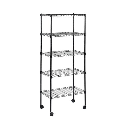 Simple Deluxe 5-Tier Storage Shelves, 21" W x 12" D x 54" H Adjustable Heavy Duty Wire Metal Shelving Unit, Chrome