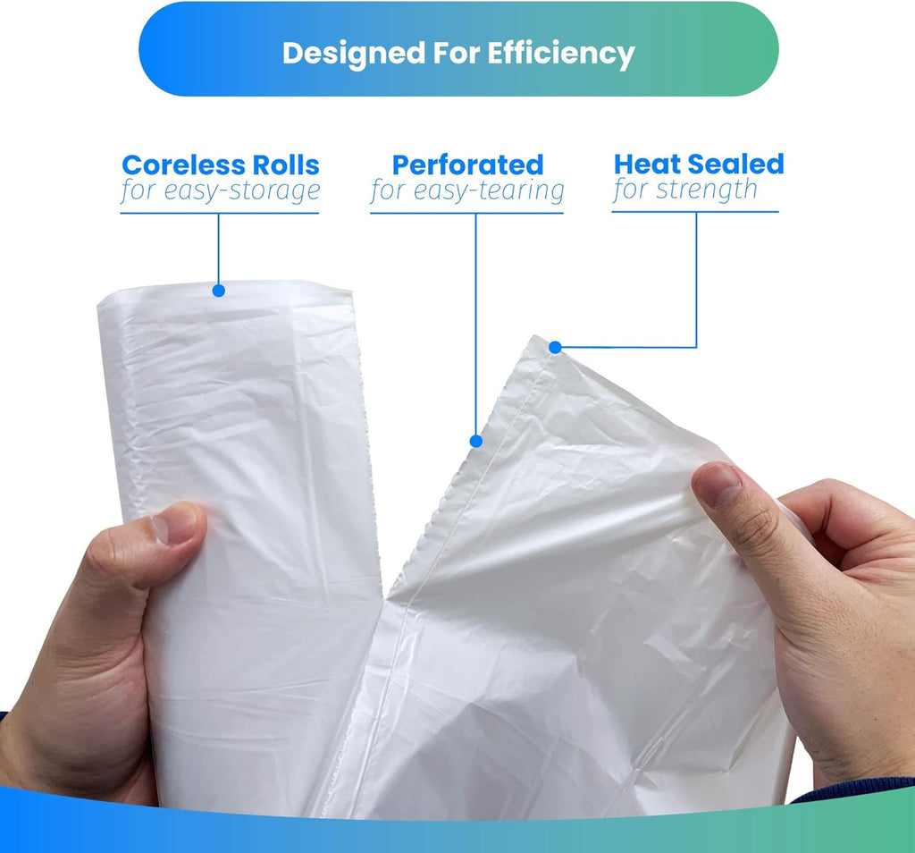 Reli. 6-10 Gallon Clear Trash Bags - 300 Strong Bathroom Garbage Bags for Heavy Duty Use