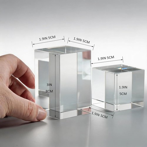 K9 Crystal | Genuine Blank Blocks for Inner Laser Engraving - High Clarity, Rectangular & Cube Sizes
