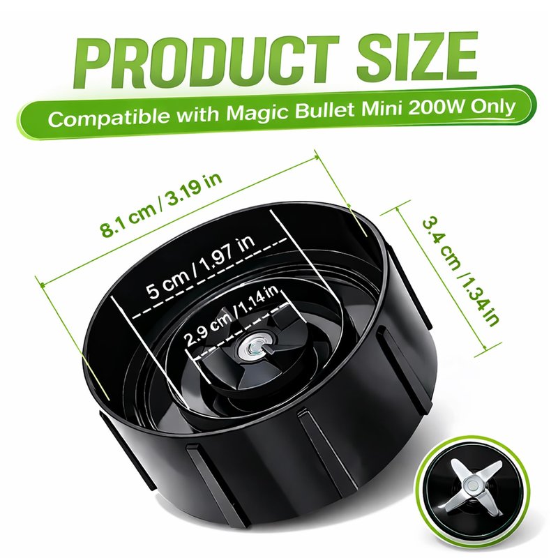 Cross Blade Compatible with Magic Bullet Mini Blenders Replacement Part Only，Not for Magic Bullet 250W or Any Nutribullet Models