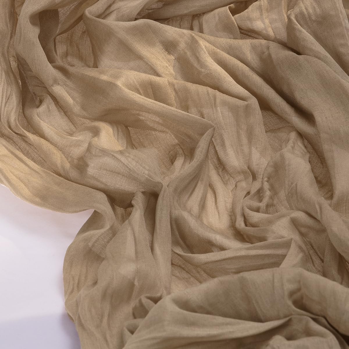 Socomi Cheesecloth Table Runner - 15pcs Nude Brown Boho Rustic 120 Inch for Weddings & Events