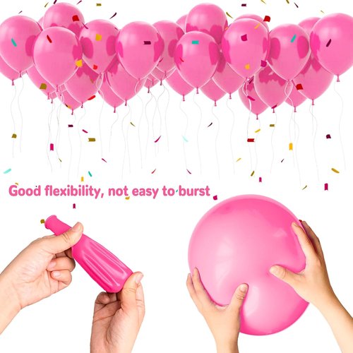 Matte Pink Balloons by [Brand Name] - 100 Pcs 12 Inch for Baby Shower & Birthday Party Decor