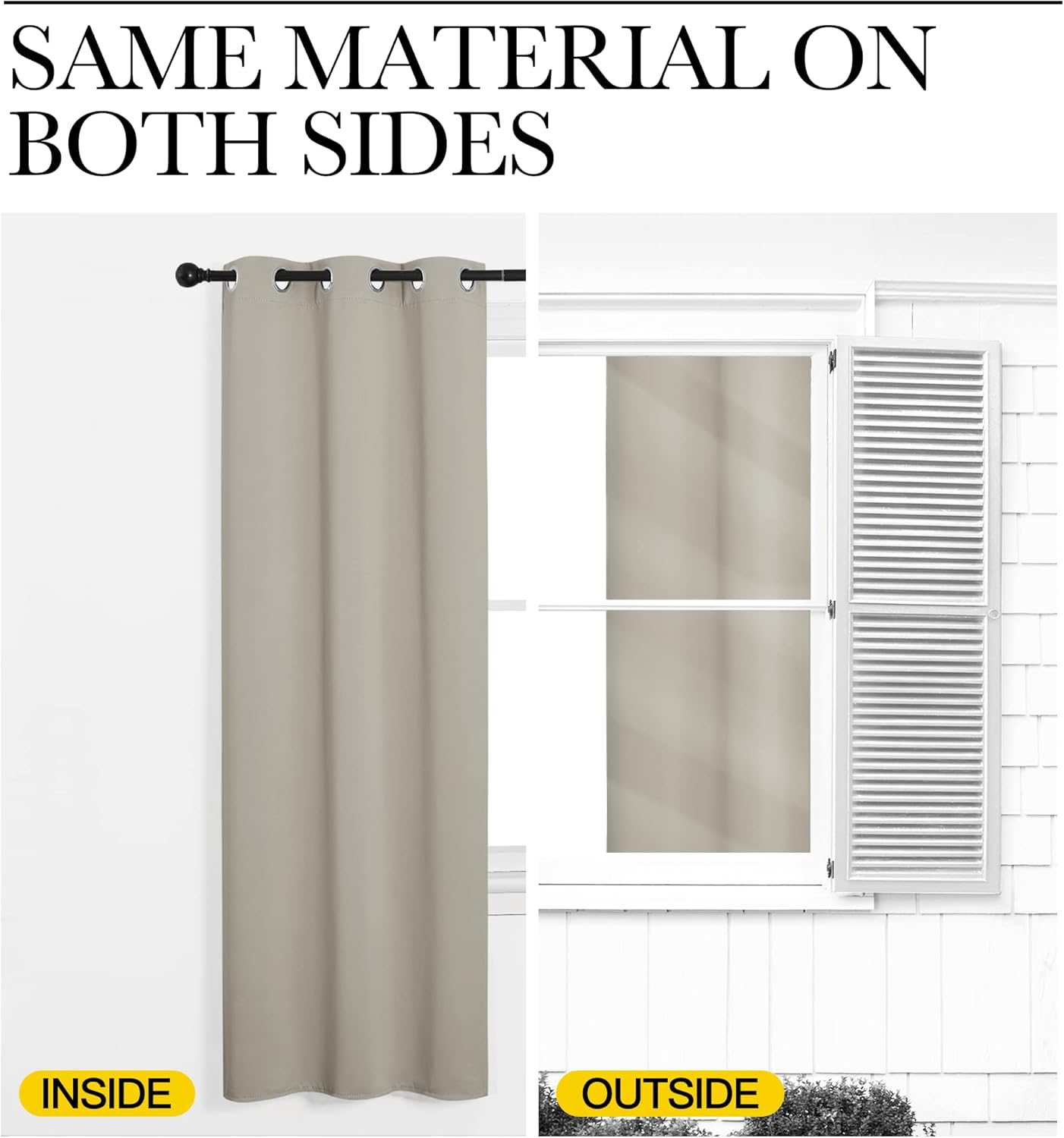 NICETOWN Kitchen Curtains - Thermal Insulated Grommet Room Darkening Draperies | Natural, 2 Panels (W42 x L48)