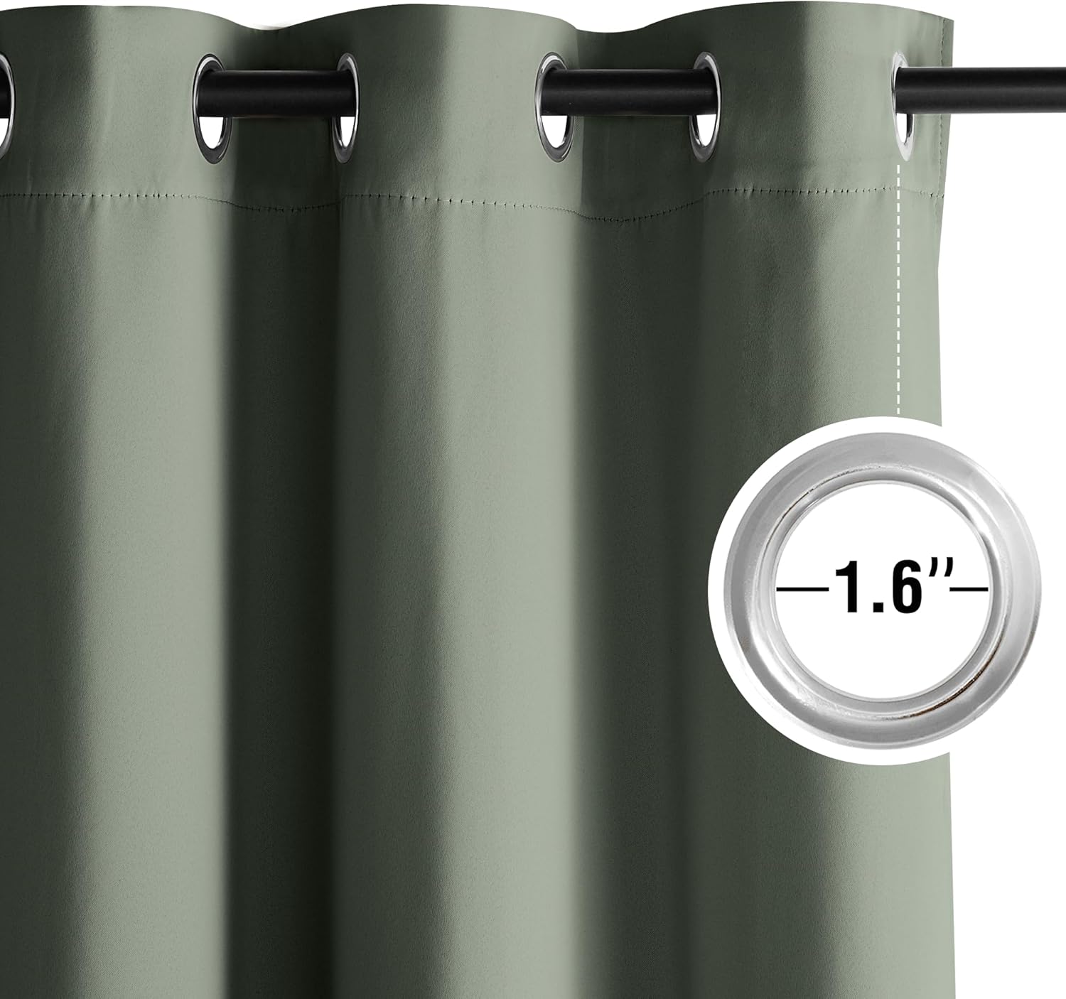 NICETOWN Room Darkening Curtains - Dark Mallard Color | 2 Panels, 52" x 84" Size