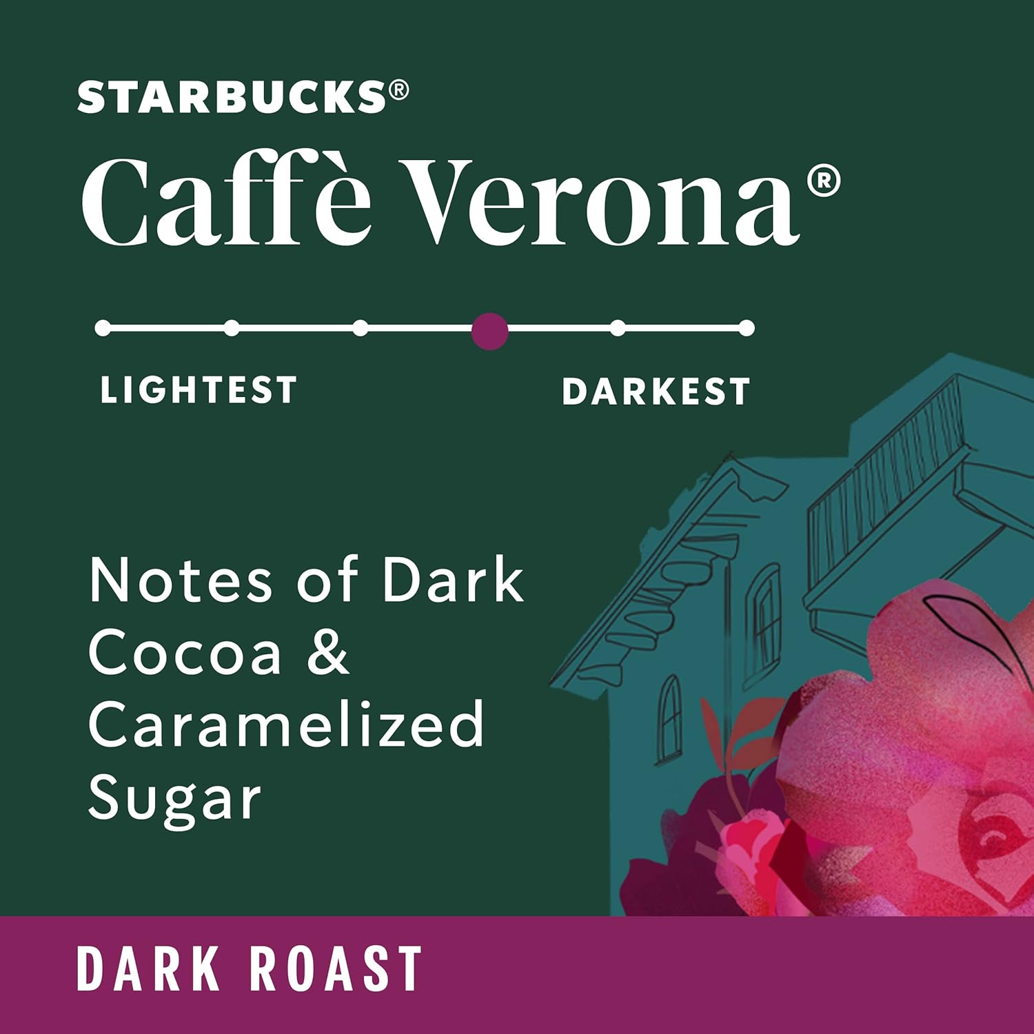 Starbucks K-Cup Coffee Pods - Dark Roast Caffè Verona for Hot or Iced Coffee | 60 Count