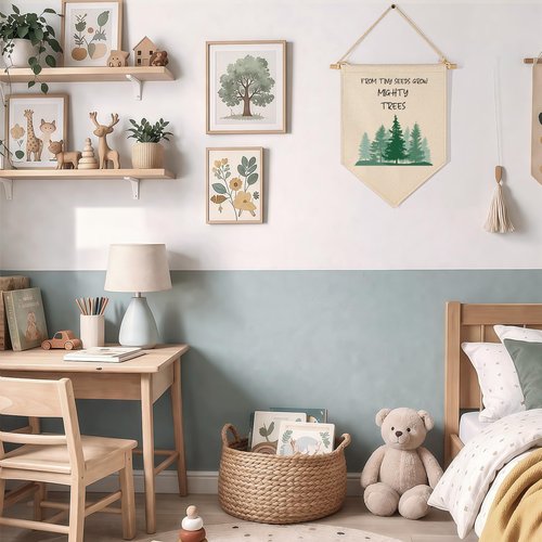 from Tiny Seeds Grow Mighty Trees-Green Forest-Flag Sign Gift for Baby Boys Girls Kids-Banner Pennant Wall Decor Gift for Nursery Bedroom Playroom -Baby Gift Shower-New Home Christmas Gift