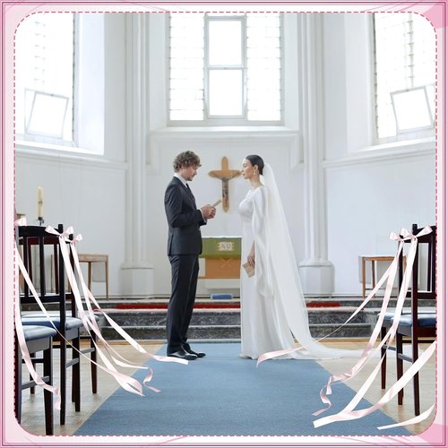 Daifunli Wedding Bows - Elegant Pink Satin Chair Decorations | 24 Pcs Aisle Ribbons for Ceremony