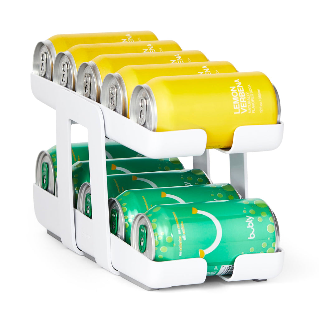 YouCopia RollDown Can Dispenser, Space-Saving Rolling Dispenser and Organizer for Refrigerator Storage, White