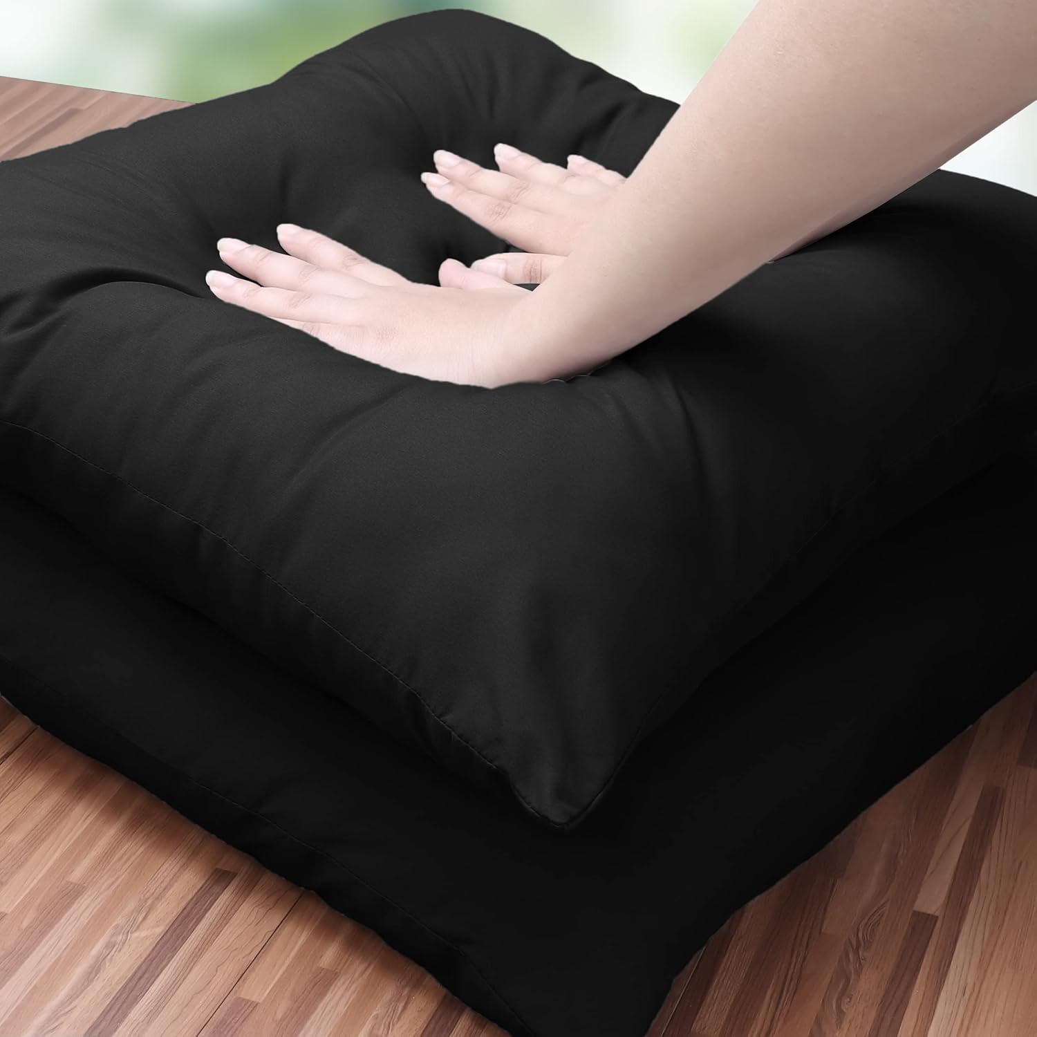 Utopia Bedding 18x18 Pillow Inserts - Set of 2 Black Decorative Throw Pillows for Sofa & Couch - Soft & Fluffy Cushions