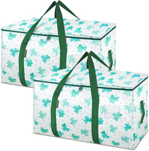 BALEINE Oversized Moving Bags - Heavy-Duty Storage Totes with Reinforced Handles | 2-Pack Clover